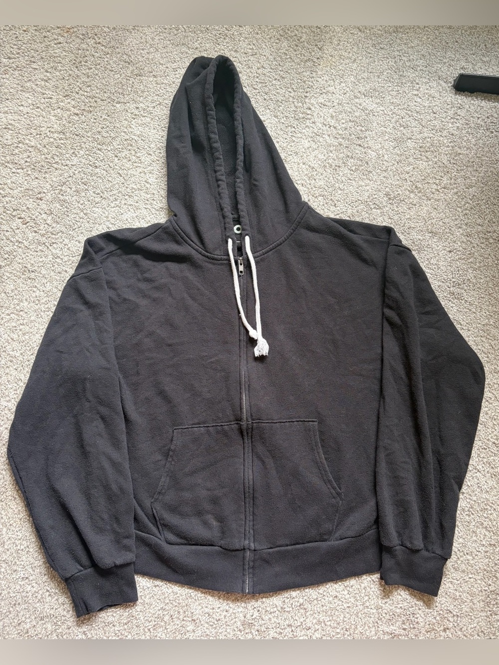 SO Black Women's Full-Zip Hooded Sweatshirt with White Drawcords